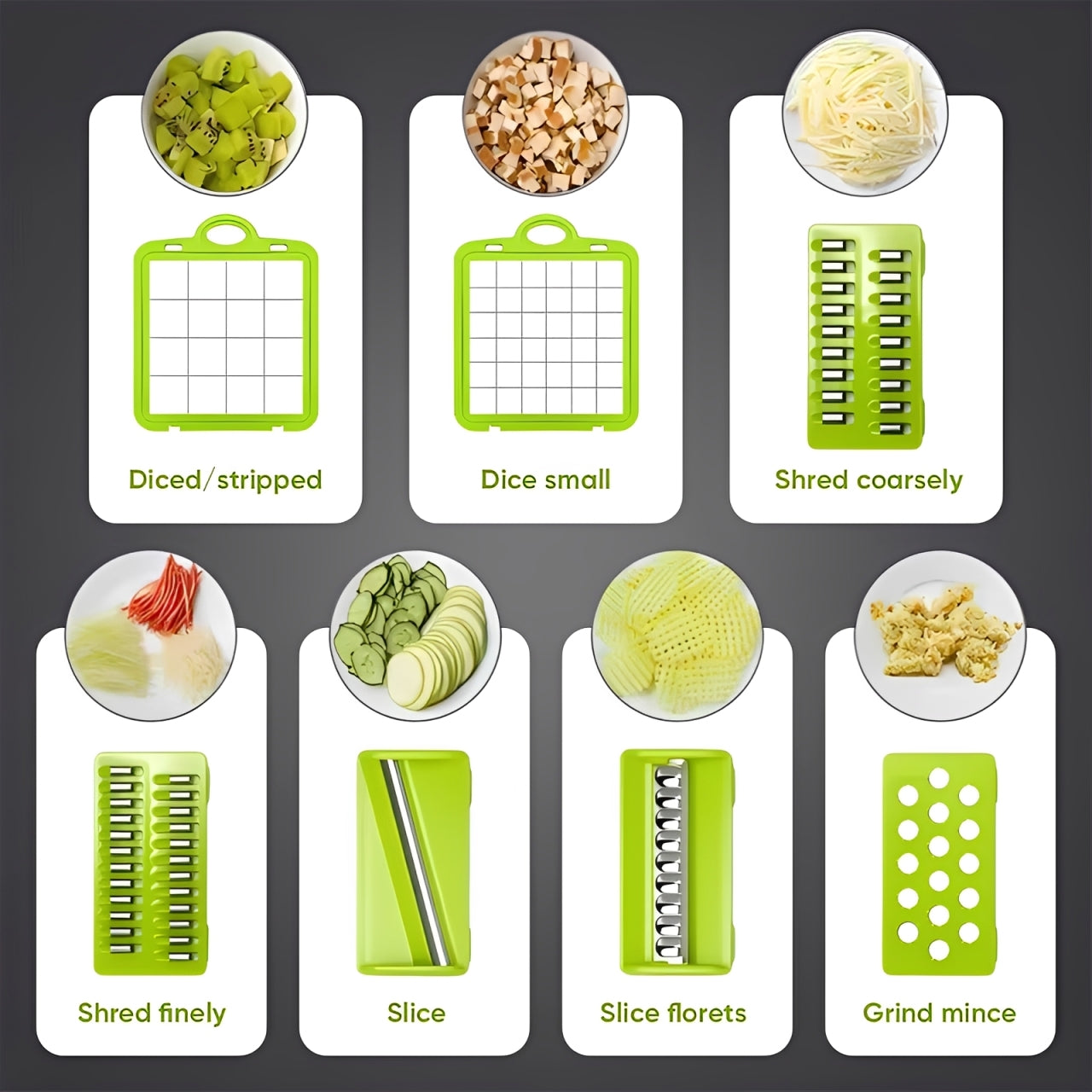 16-in-1 Multifunctional Vegetable Chopper & Slicer with Colander Basket and Storage Container – Heavy Duty Manual Food Cutter & Dicer