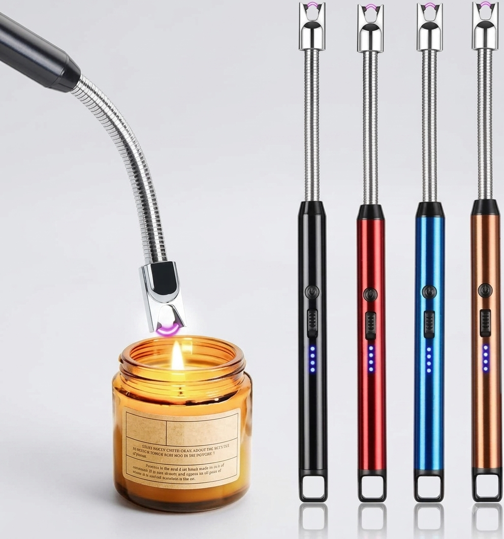 Rechargeable Arc Light Metal | Kitchen USB Arc Lighter With Hanging Hook | Metal Rechargeable Light