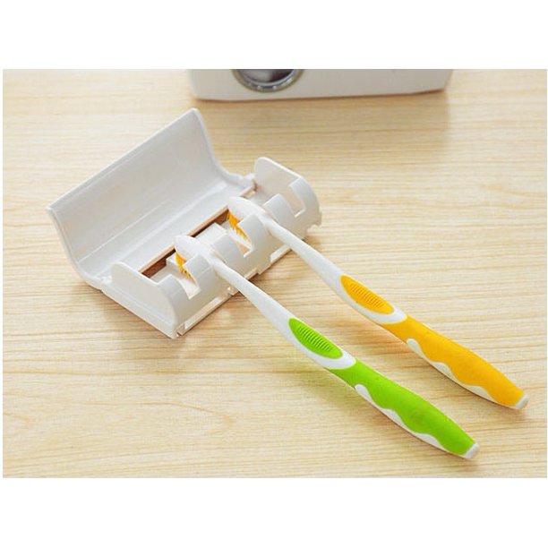 Automatic Toothpaste Dispenser With Toothbrush Holder Wall Mounted Durable Hygienic And Convenient Bathroom Accessory