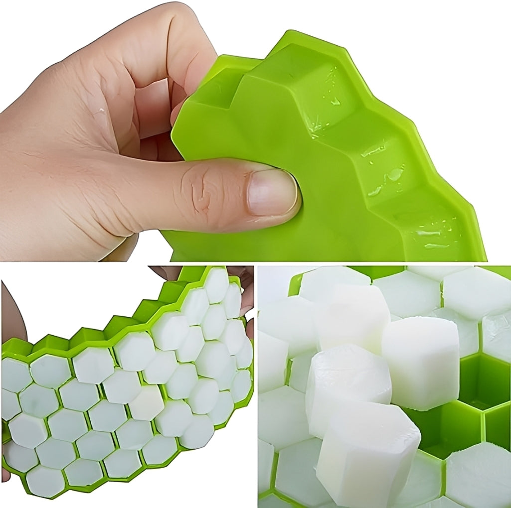 Silicone Ice Cube Tray with Push-Out Design & Cover Lid – 2 PCS | Round  Mini Ice Cube Maker | Random Color