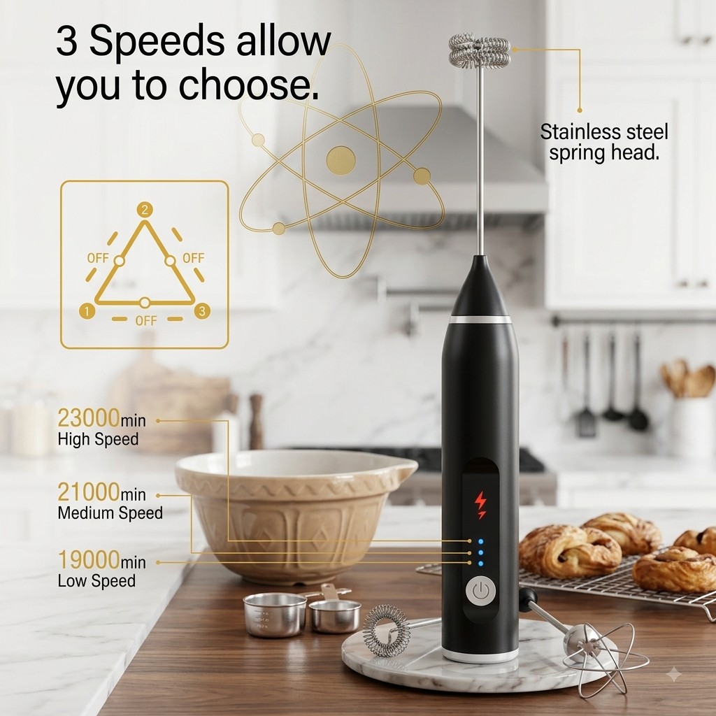 2 In 1 Electric Coffee Beater - Milk Frother And Egg Whisk - USB Electric Rechargeable Kitchen Tool For Versatile Mixing And Frothing