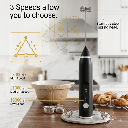 2 In 1 Electric Coffee Beater - Milk Frother And Egg Whisk - USB Electric Rechargeable Kitchen Tool For Versatile Mixing And Frothing