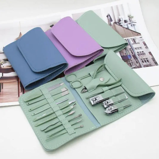 16- in -1 Stainless Steel Nail Care Kit – Manicure & Pedicure Tool Set (Random Color)