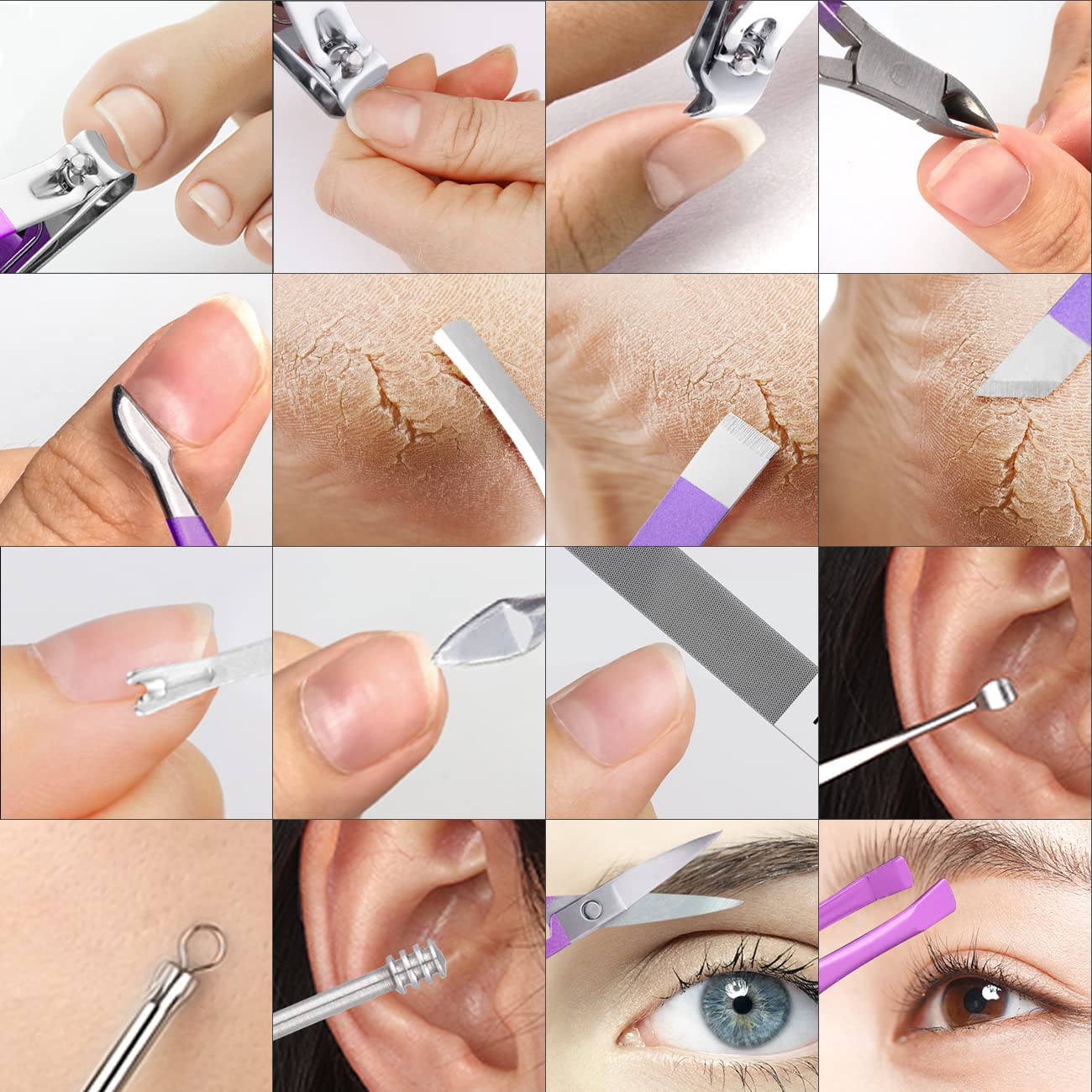 16- in -1 Stainless Steel Nail Care Kit – Manicure & Pedicure Tool Set (Random Color)