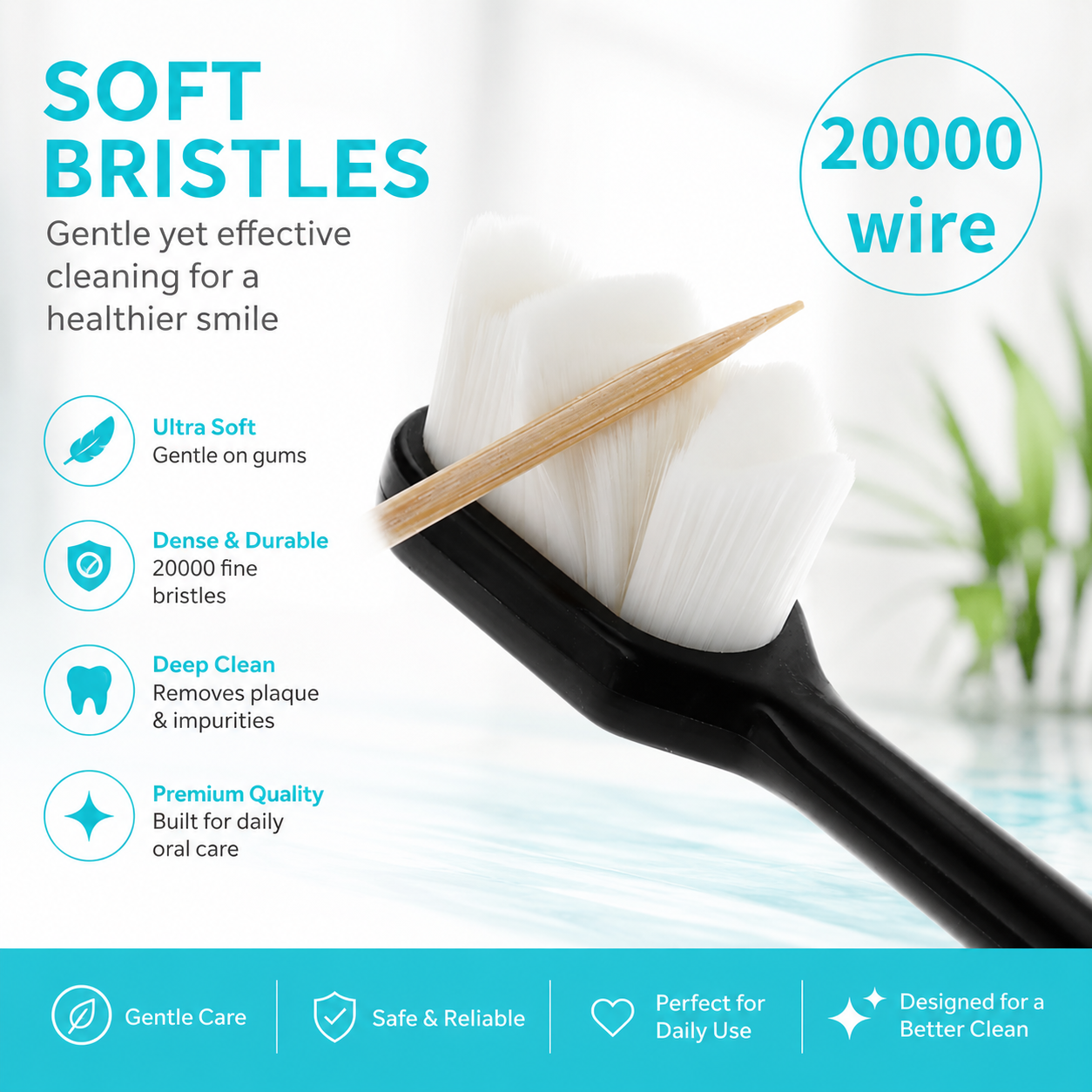Nano Toothbrush with Travel Case | Ultra Soft Micro-Nano Bristles | Gentle Toothbrush for Sensitive Gums | Suitable for Adults & Kids | Random Color