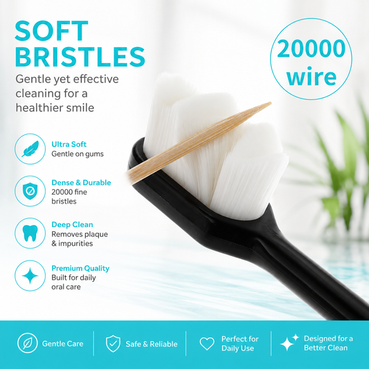 Nano Toothbrush with Travel Case | Ultra Soft Micro-Nano Bristles | Gentle Toothbrush for Sensitive Gums | Suitable for Adults & Kids | Random Color