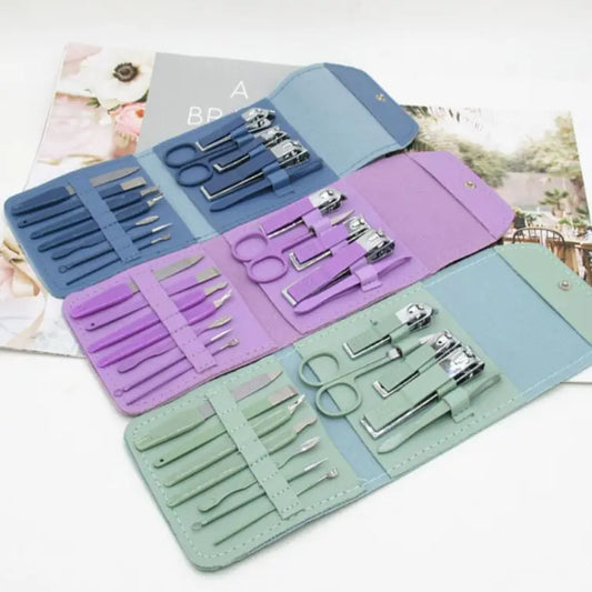 16- in -1 Stainless Steel Nail Care Kit – Manicure & Pedicure Tool Set (Random Color)