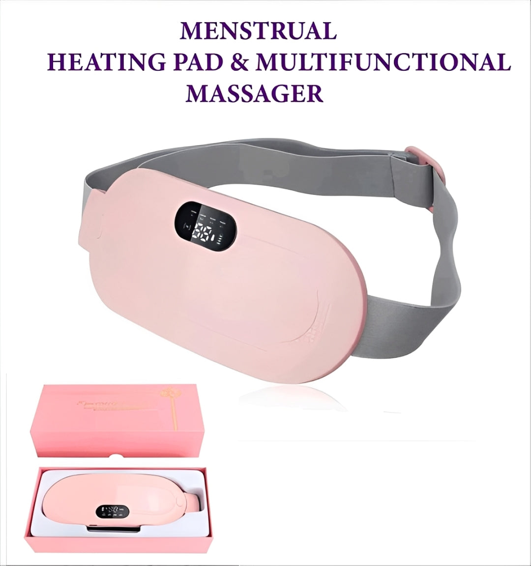 Heating Pad Women Period Pain Cramp Relief Belt Portable Menstrual Heating Pad With 3 Heat Levels And 4 Modes Electric Belt Massage (Random Color)